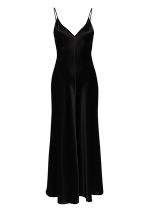 VOZ V-neck slip silk dress - Black