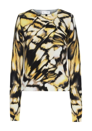 Oscar de la Renta printed cardigan - Yellow