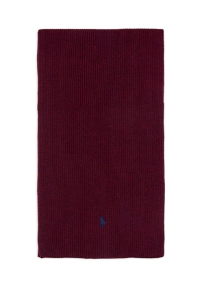 Polo Ralph Lauren ribbed logo-embroidered wool scarf