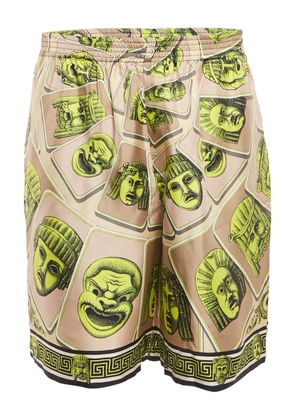 Versace Pre-Owned mask-print silk shorts - Neutrals