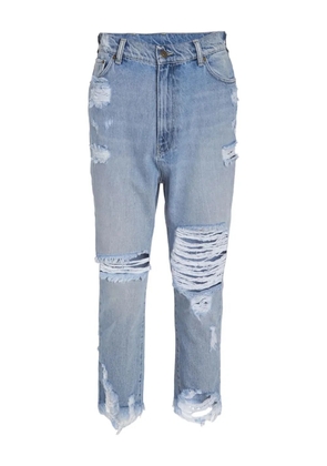 SEROYA distressed frayed trousers - Blue