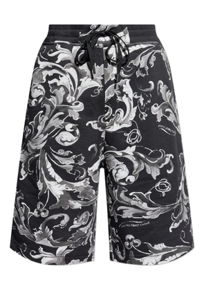 Versace Jeans Couture baroque-print drawstring shorts - Black