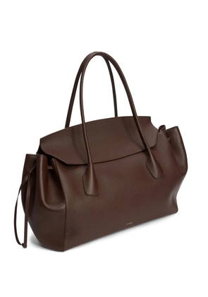 Jil Sander grained leather voyage handbag - Brown