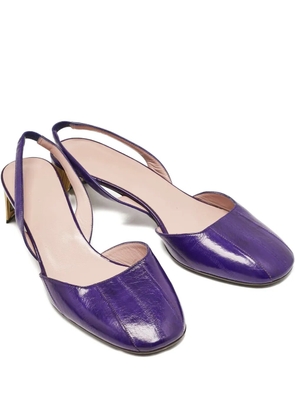 Gucci Pre-Owned 50mm leather slingback pumps - Purple