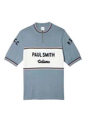 Paul Smith cycling-panel wool sweater - Blue