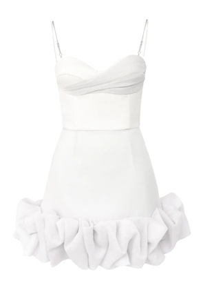 POST MERIDIEM draped ruffle mini dress - White