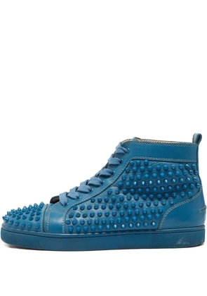 Christian Louboutin Pre-Owned spiked leather high-top sneakers - Blue