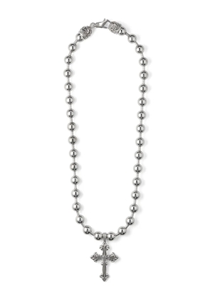 Emanuele Bicocchi cross-pendant ball-chain necklace - Silver