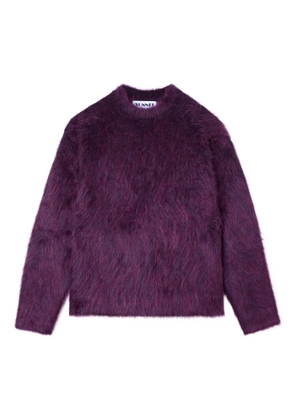 Sunnei hairy-knit crew-neck sweater - Purple