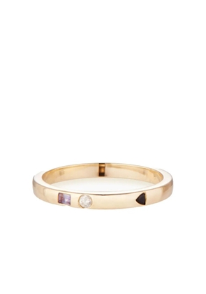 Otiumberg 9kt yellow gold Three Stone Stacker ring