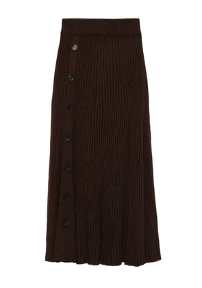 BOMPARD ribbed flared midi skirt - Brown