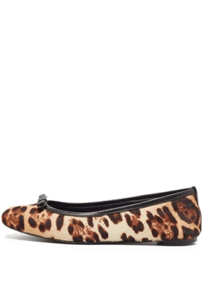 Dolce & Gabbana Pre-Owned leopard-print bow-detail ballet flats - Brown