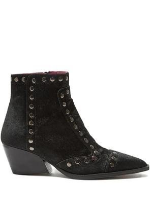 MALIPARMI studded pony-hair ankle boots - Black