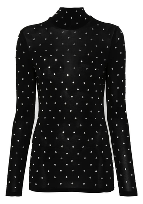Rabanne gem-embellished high-neck top - Black
