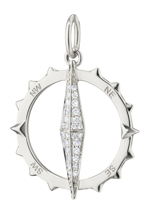 MONICA RICH KOSANN Points North Large Compass embellished charm - Silver
