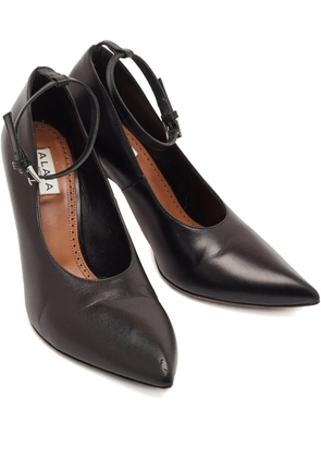 Alaïa Pre-Owned 125mm leather ankle-strap pumps - Black