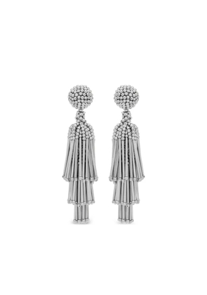 Oscar de la Renta beaded tassel earrings - Silver