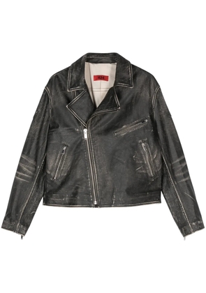 424 leather biker jacket - Black
