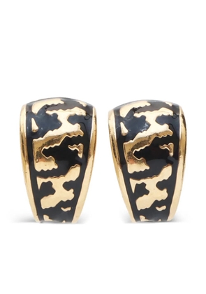 Christian Dior Pre-Owned 2000s enamel clip-on earrings - Gold