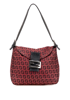 Fendi Pre-Owned 2000-2010 Zucca Canvas Double Flap Mamma shoulder bag - Red