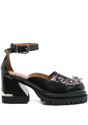 Toga Pulla 80mm chain-detail ankle-strap pumps - Black