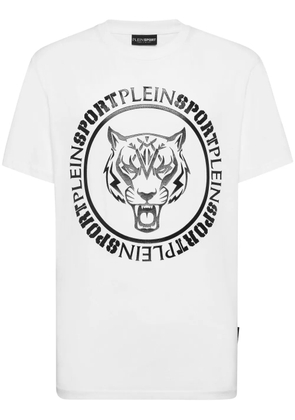 Plein Sport Carbon Tiger-print cotton T-shirt - White