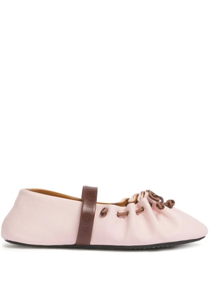 Marni strap leather ballet flats - Pink