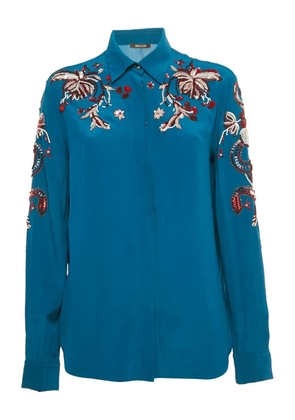 Roberto Cavalli sequin-embroidered shirt - Blue