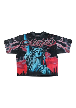 GODSPEED Voltage statue-print T-shirt - Black