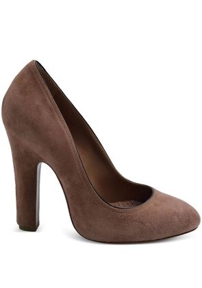 Alaïa Pre-Owned round-toe suede pumps - Brown