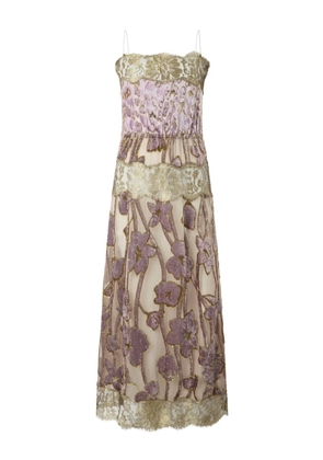 Roberto Cavalli floral-pattern lace dress - Neutrals