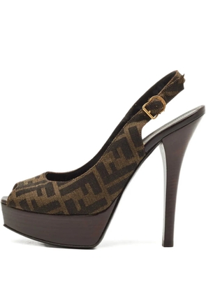 Fendi Pre-Owned Zucca platform sandals - Brown