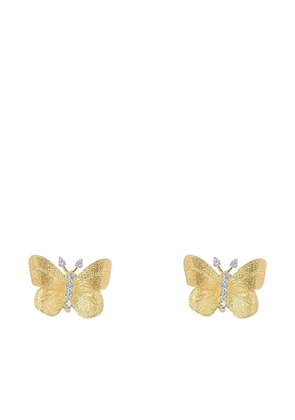 Tanya Farah 18K yellow gold small Butterfly diamond earrings