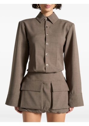 Manière De Voir Laure Cargo shirt mini dress - Brown