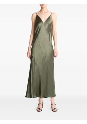 Vince panelled bias slip midi dress - Green