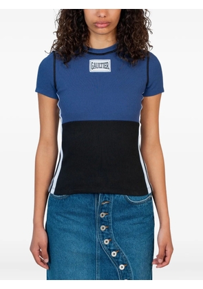 Jean Paul Gaultier ribbed panelled t-shirt - Blue