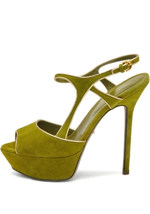 Sergio Rossi suede platform sandals - Green