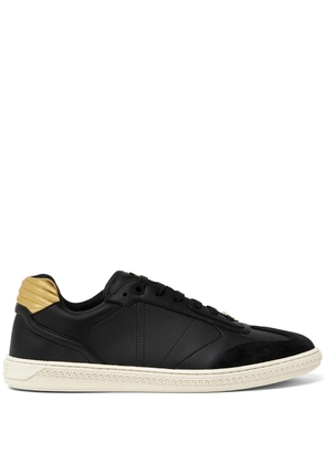 Versace logo-plaque lace-up sneakers - Black
