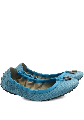 Tod's Vintage Dee snakeskin ballerina flats - Blue
