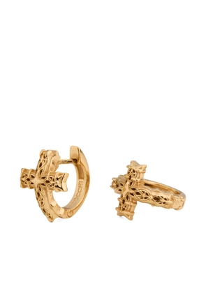 Emanuele Bicocchi Notre-Dame cross hoop earrings - Gold