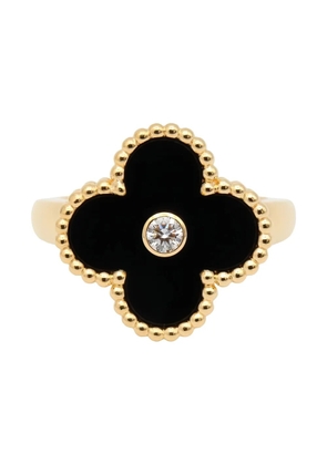Van Cleef & Arpels Pre-Owned 18K yellow gold Alhambra onyx and diamond ring