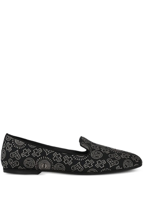 10 CORSO COMO embroidered-symbols loafers - Black