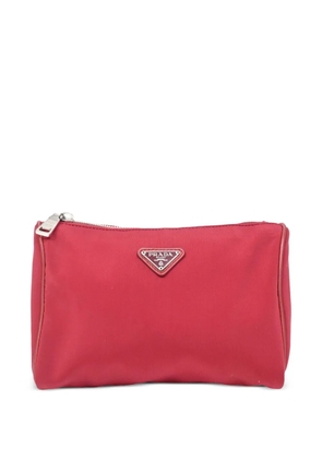 Prada Pre-Owned small Re-Nylon triangle-logo pouch - Red