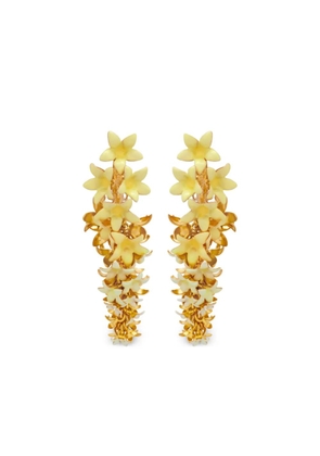 Oscar de la Renta floral drop earrings - Yellow