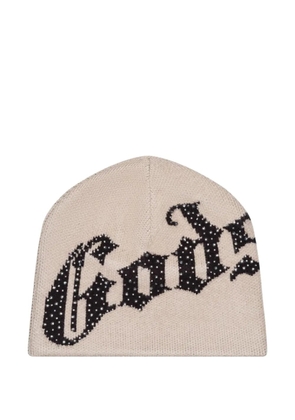 GODSPEED logo studded beanie - Neutrals