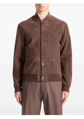 Manière De Voir button suede bomber jacket - Brown