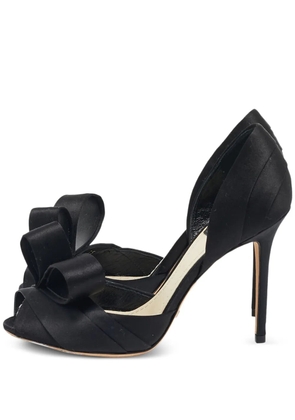 Christian Dior Pre-Owned 100mm bow-detail satin pumps - Black