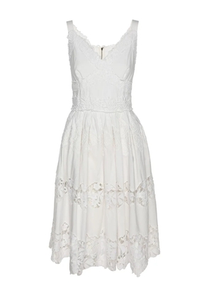 Dolce & Gabbana Pre-Owned floral-lace midi dress - White