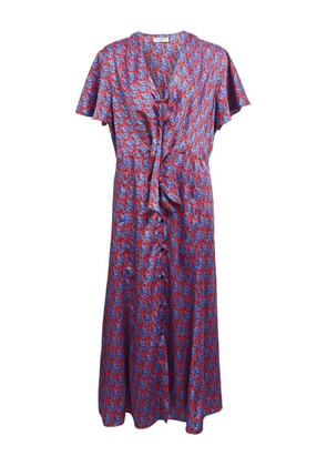 SANDRO printed buttoned midi dress - Red