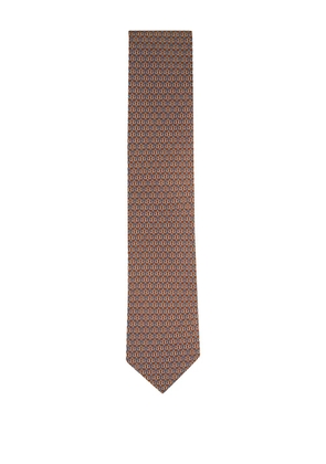 Eton patterned tie - Brown